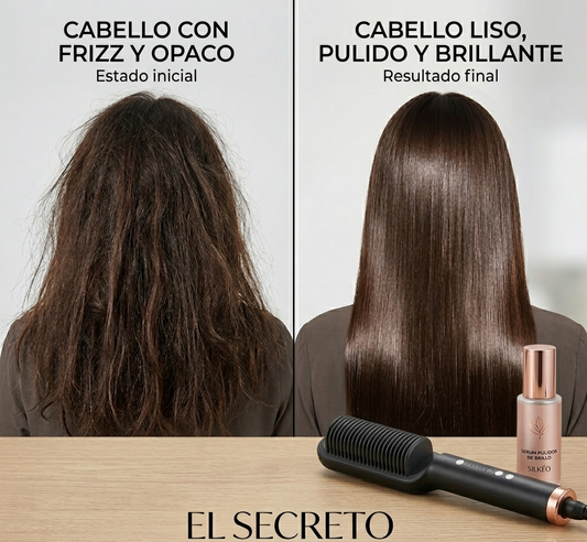 Cepillo Alisador 2 en 1 Profesional con Control de Temperatura | Plancha para Cabello Liso y Onduladob