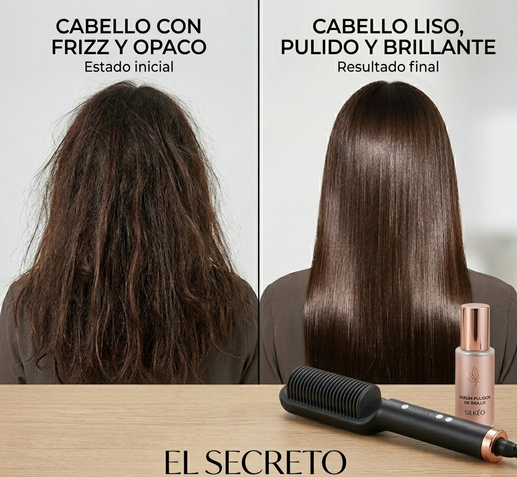 Cepillo Alisador 2 en 1 Profesional con Control de Temperatura | Plancha para Cabello Liso y Onduladob
