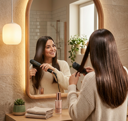 Cepillo Alisador 2 en 1 Profesional con Control de Temperatura | Plancha para Cabello Liso y Onduladob