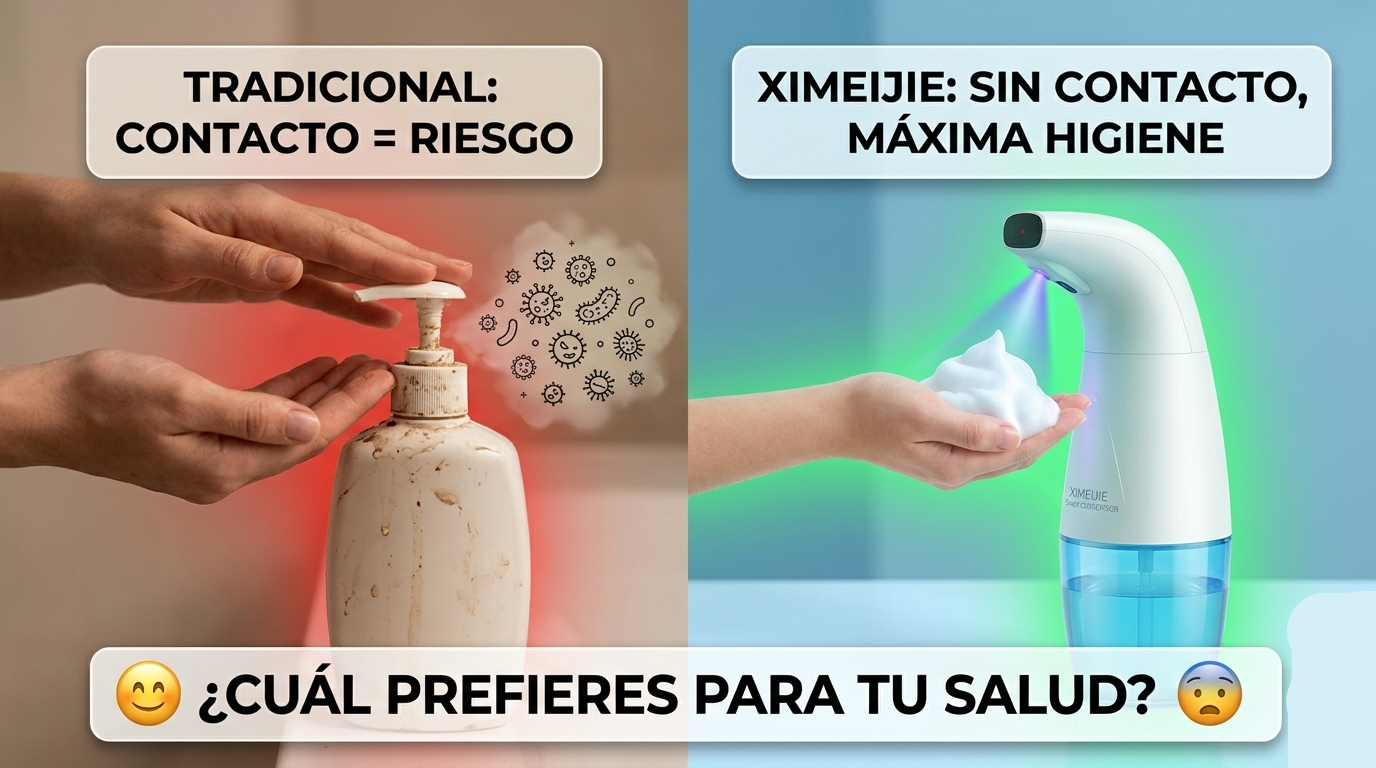 Dispensador de Jabón Automático con Sensor Infrarrojo y Luz UV | Espuma Ajustable 240ml/330ml Sin Contacto