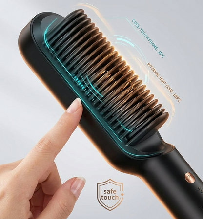 Cepillo Alisador 2 en 1 Profesional con Control de Temperatura | Plancha para Cabello Liso y Onduladob